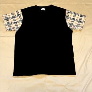 Burberry Check Sleeve Cotton T-shirt